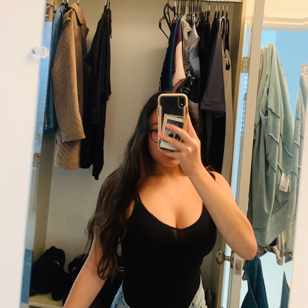 plain black cami